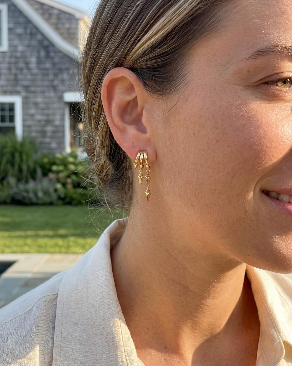Trendy 14K Gold Drop Earrings – photo 4