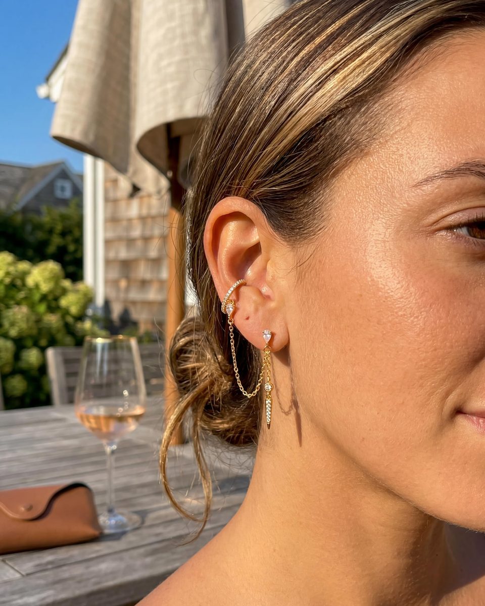 Trendy 14K Gold Ear Cuff Earrings – photo 2