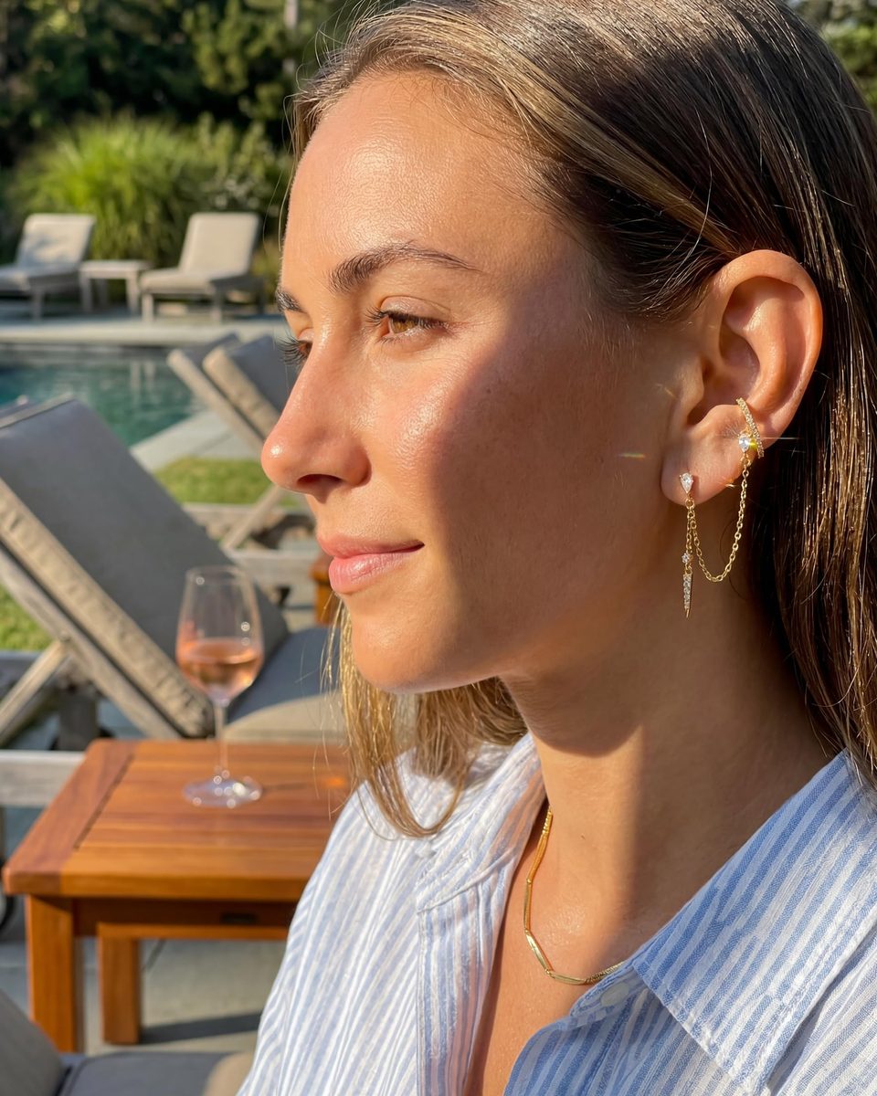 Trendy 14K Gold Ear Cuff Earrings – photo 3