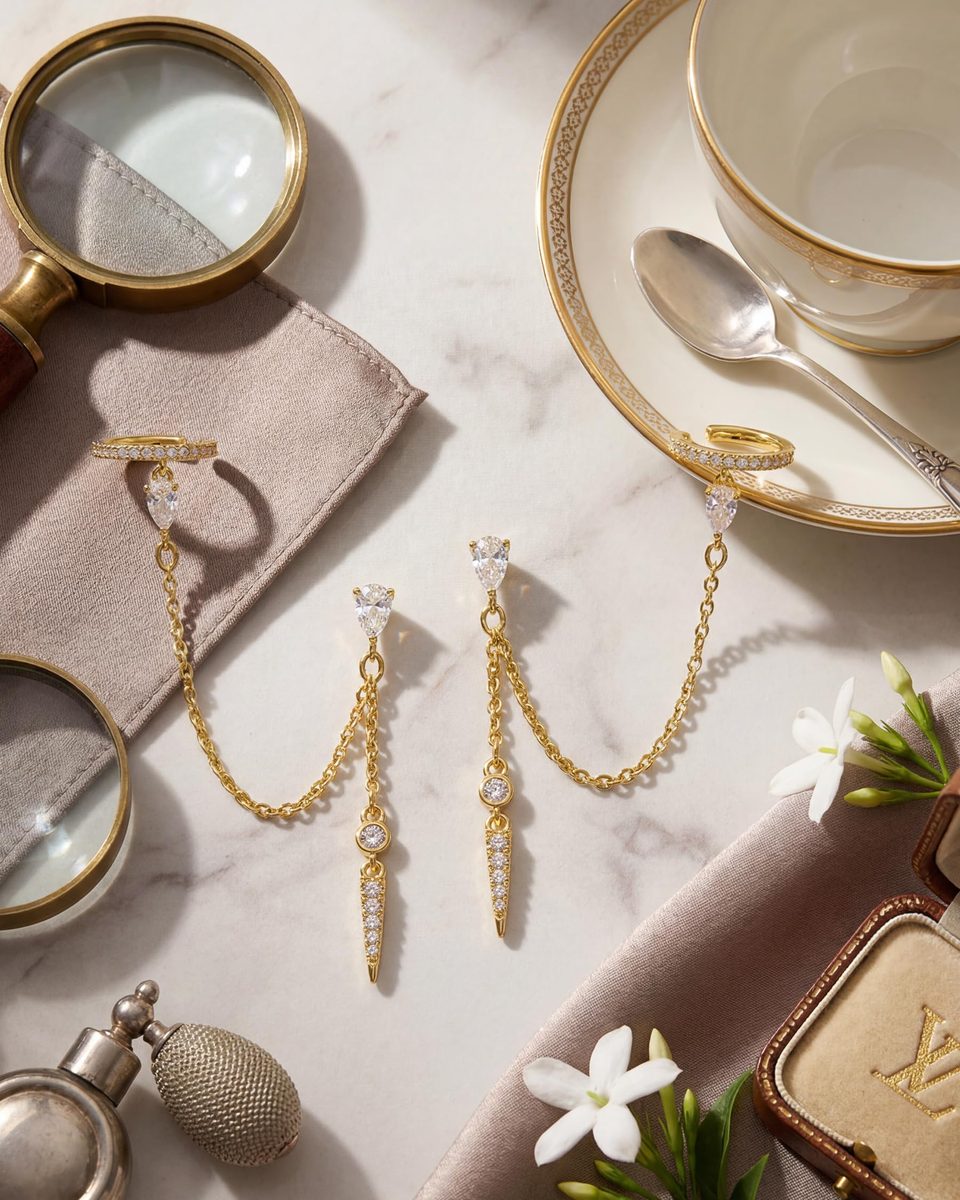 Trendy 14K Gold Ear Cuff Earrings – photo 6