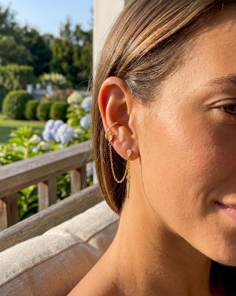 Trendy 14K Gold Ear Cuff Earrings – photo 7