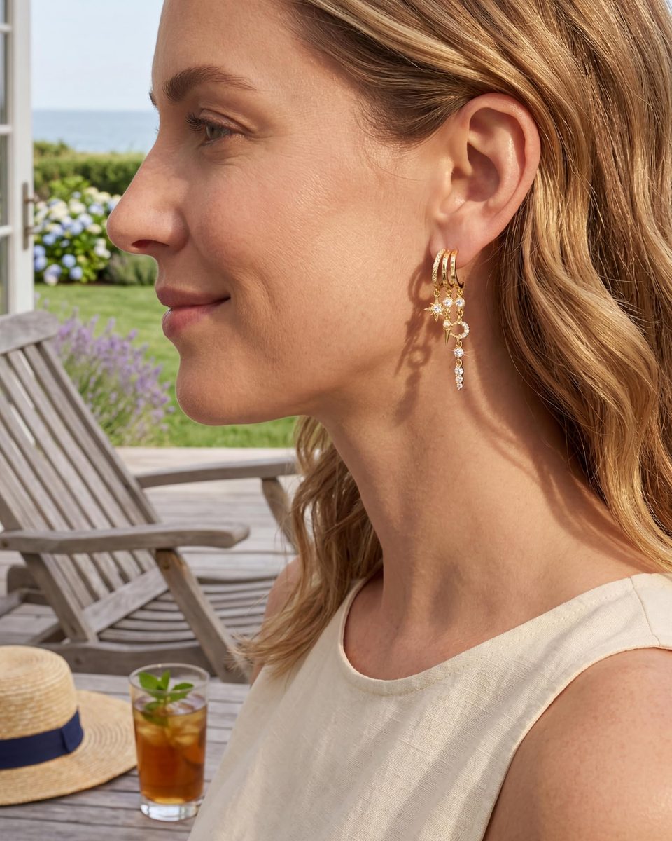 Trendy 14K Gold Dangle Earrings – photo 7
