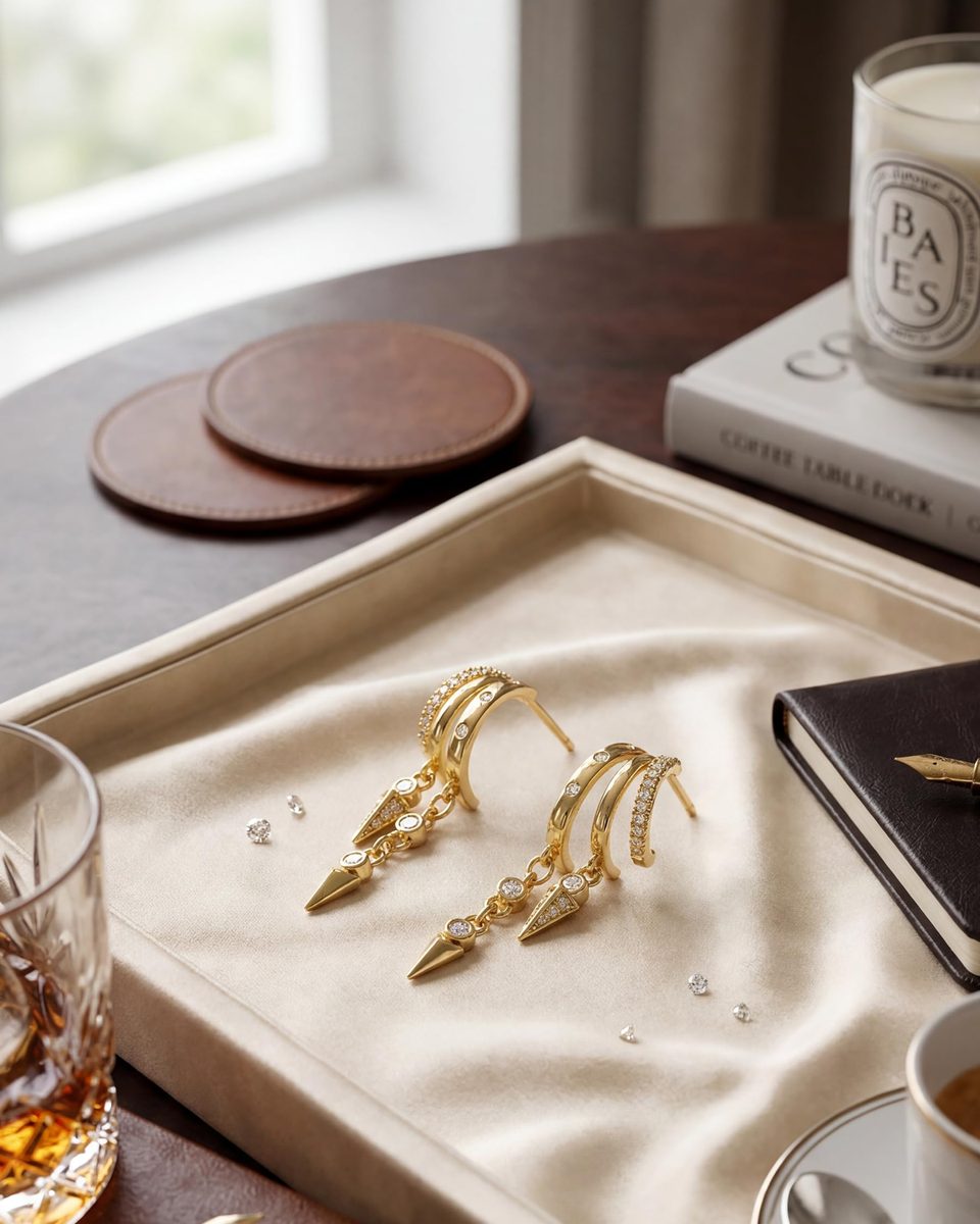 Trendy 14K Gold Drop Earrings – photo 6