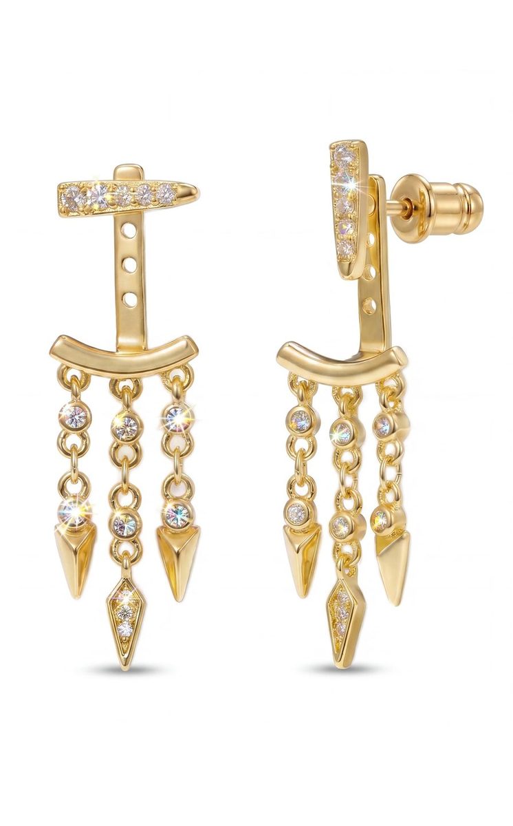 Trendy 14K Gold Dangle Earrings