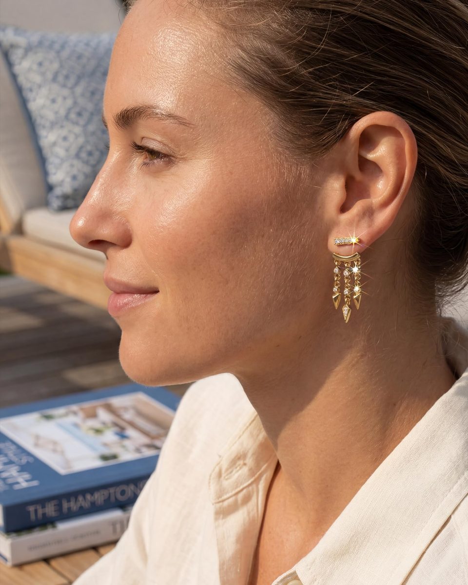 Trendy 14K Gold Dangle Earrings – photo 2