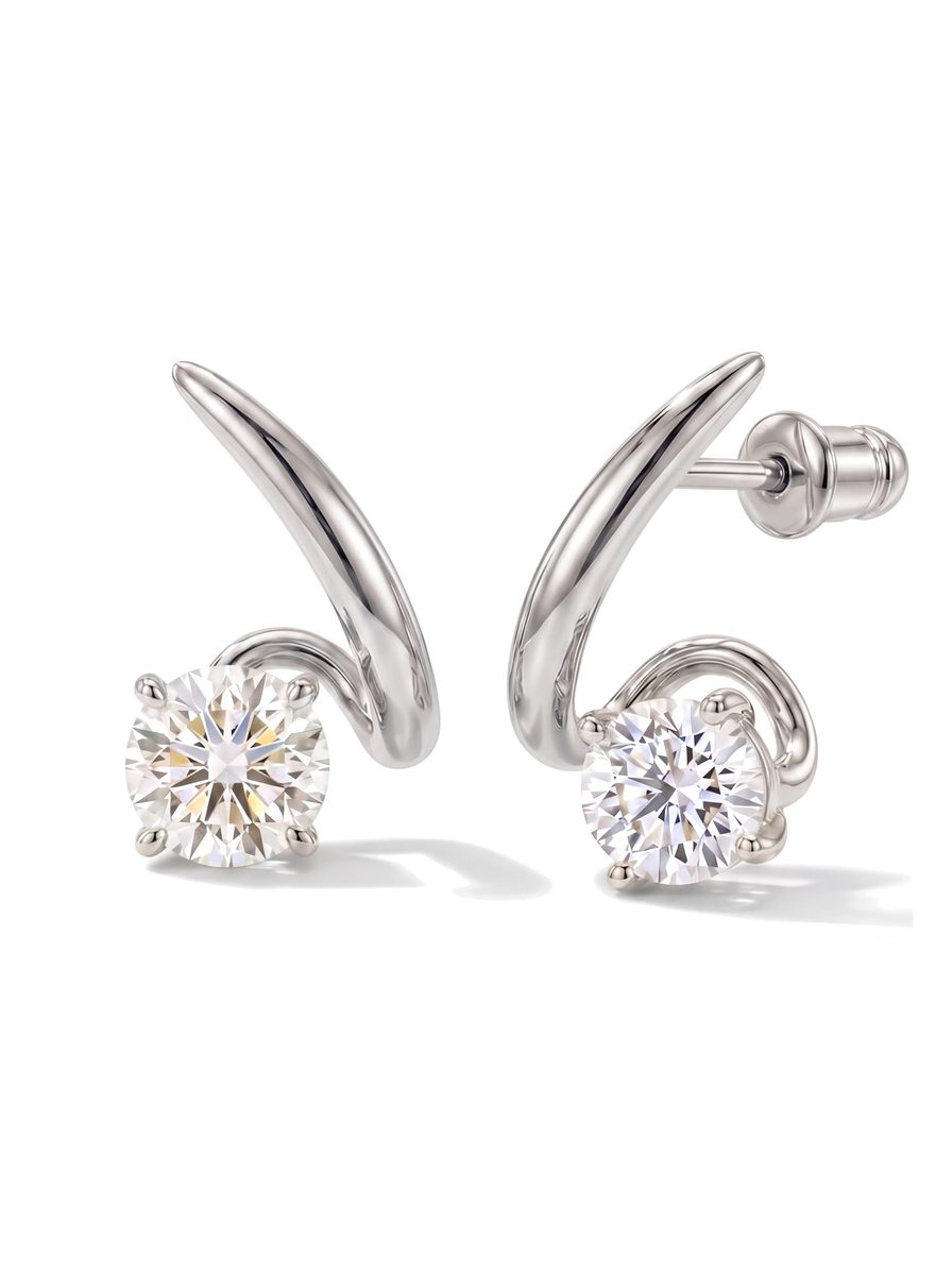 Trendy Silver Stud Earrings