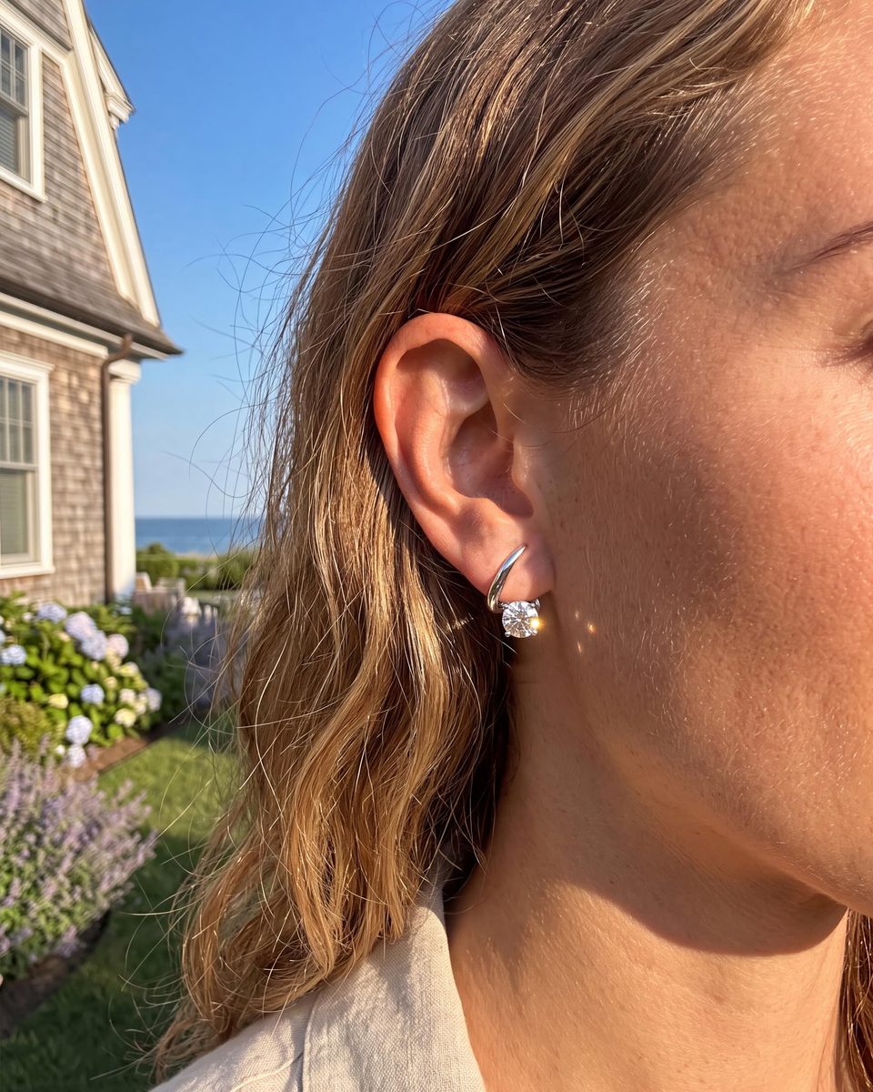 Trendy Silver Stud Earrings – photo 3