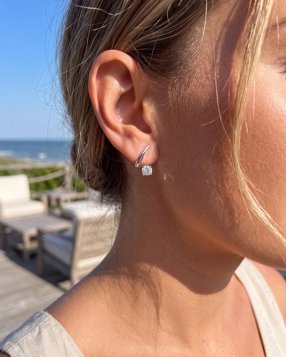 Trendy Silver Stud Earrings – photo 4