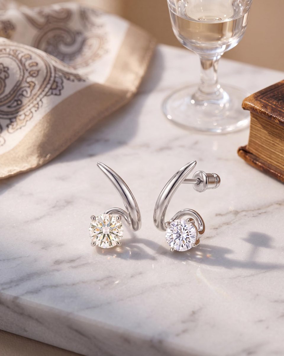 Trendy Silver Stud Earrings – photo 5