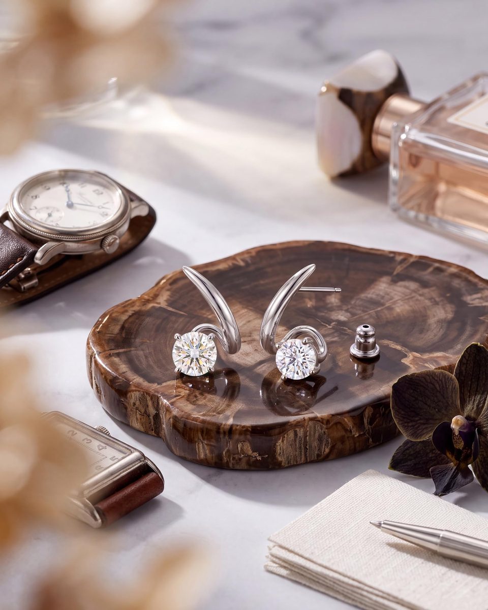 Trendy Silver Stud Earrings – photo 6