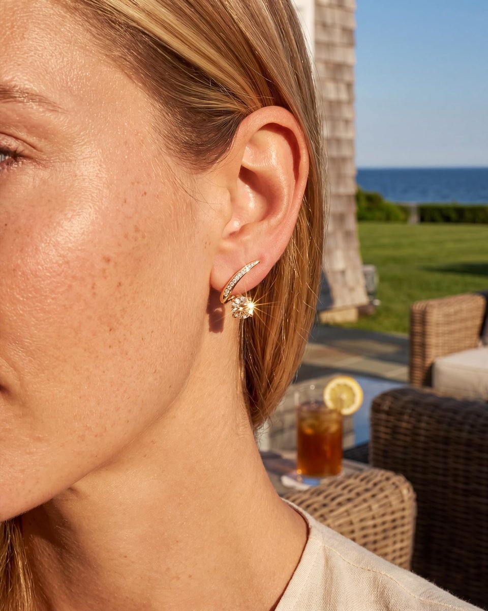 Trendy 14K Gold Stud Earrings – photo 2