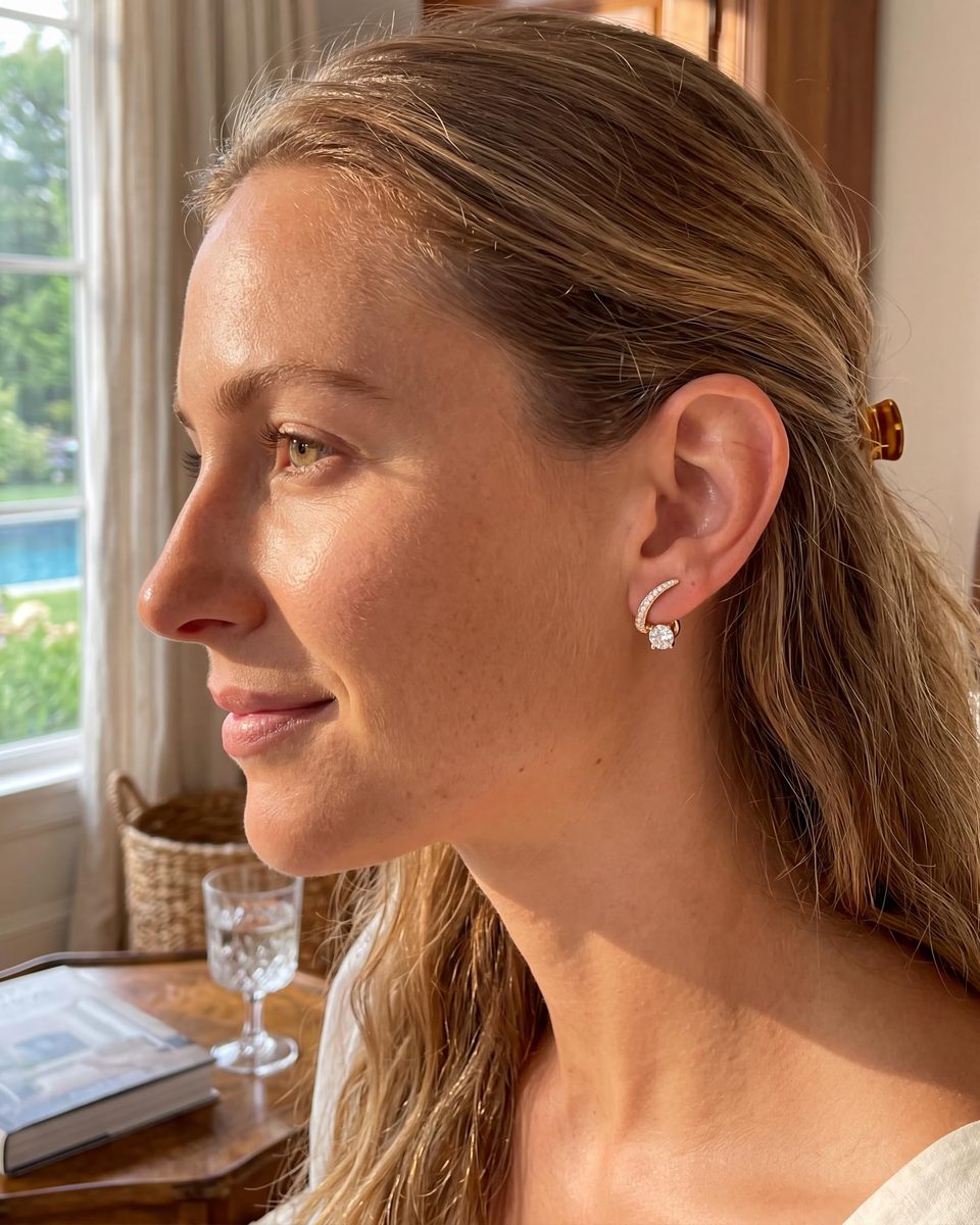 Trendy 14K Gold Stud Earrings – photo 8