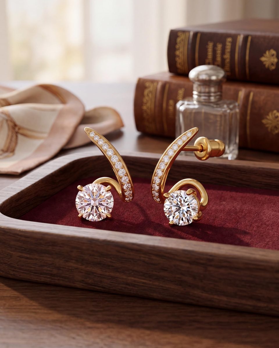 Trendy 14K Gold Stud Earrings – photo 9