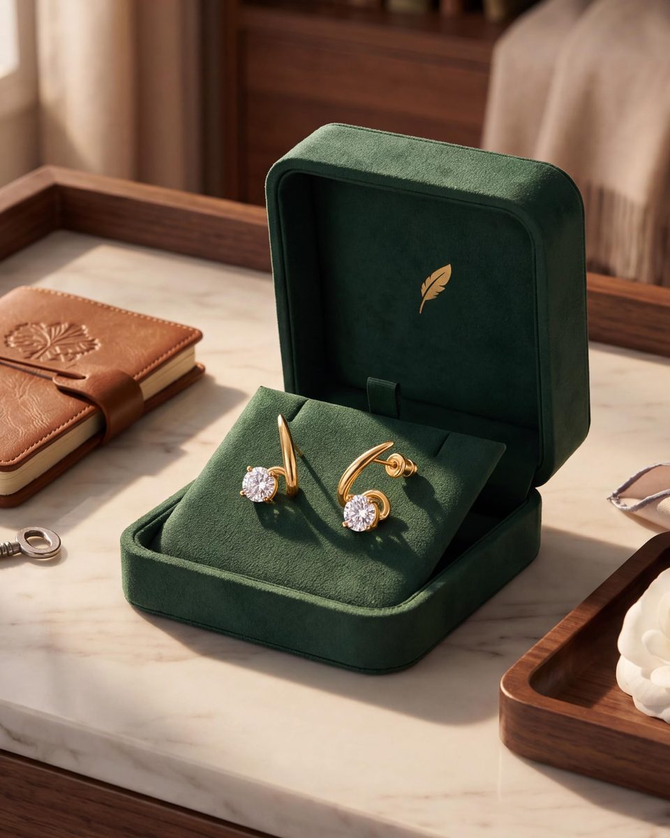 Trendy 14K Gold Stud Earrings – photo 9