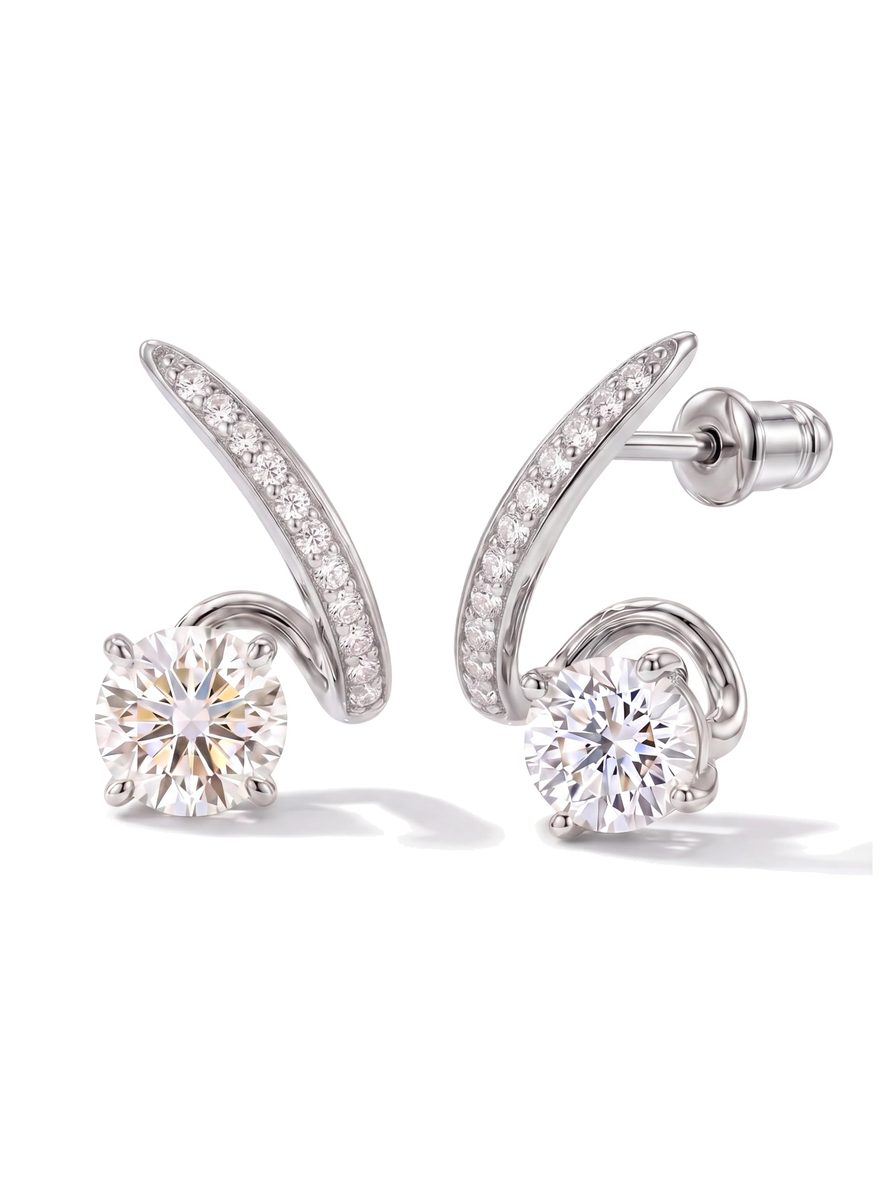 Trendy Silver Stud Earrings