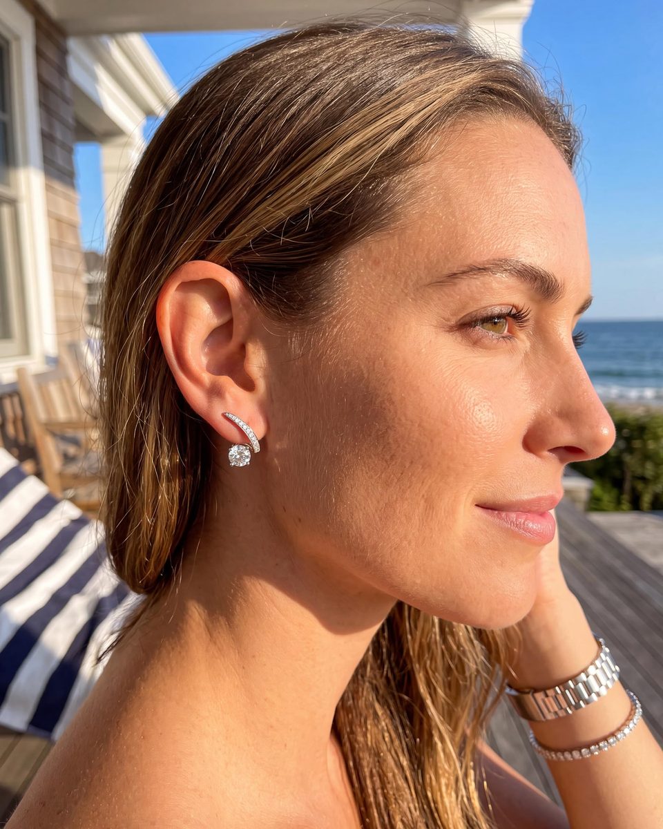 Trendy Silver Stud Earrings – photo 2