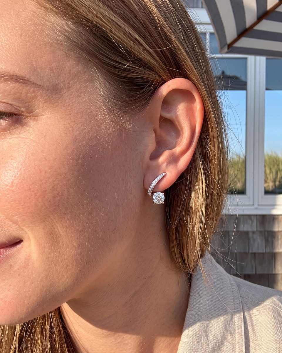 Trendy Silver Stud Earrings – photo 3