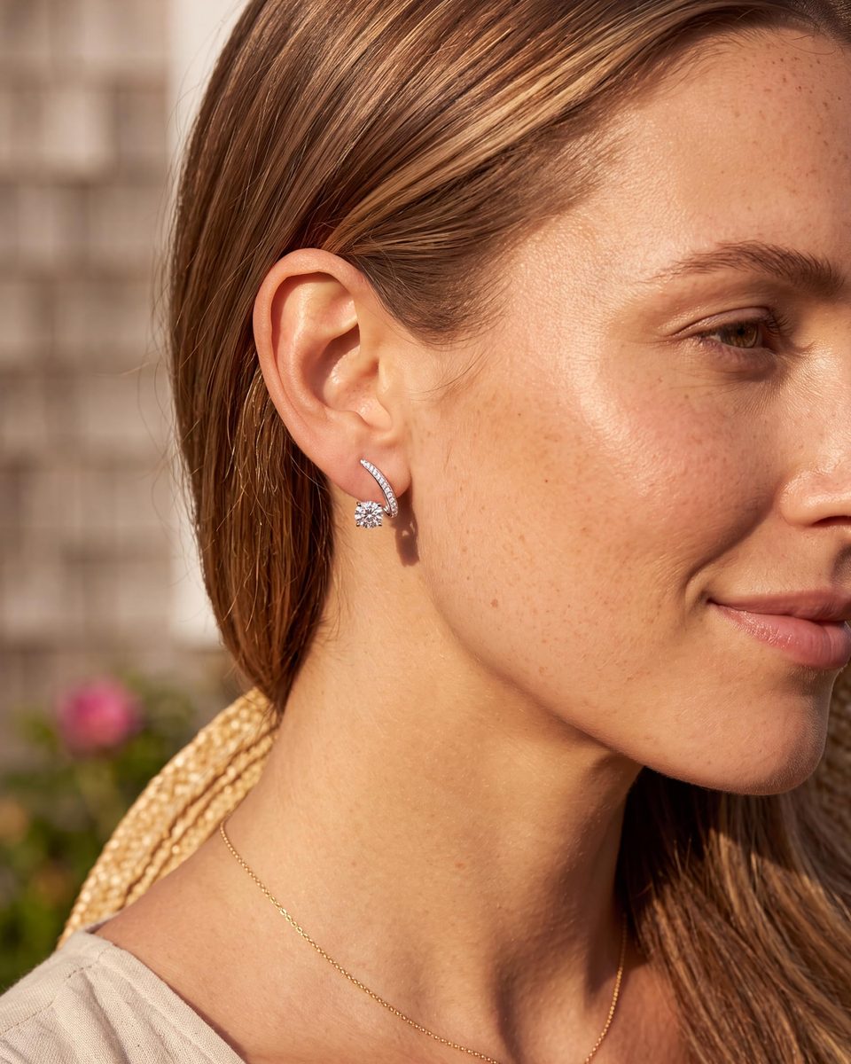 Trendy Silver Stud Earrings – photo 4