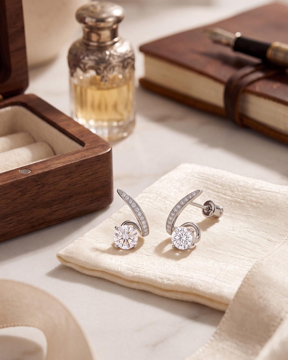 Trendy Silver Stud Earrings – photo 6