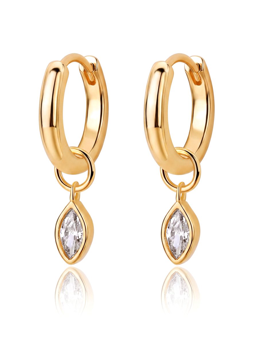 Trendy 14K Gold Huggie Earrings