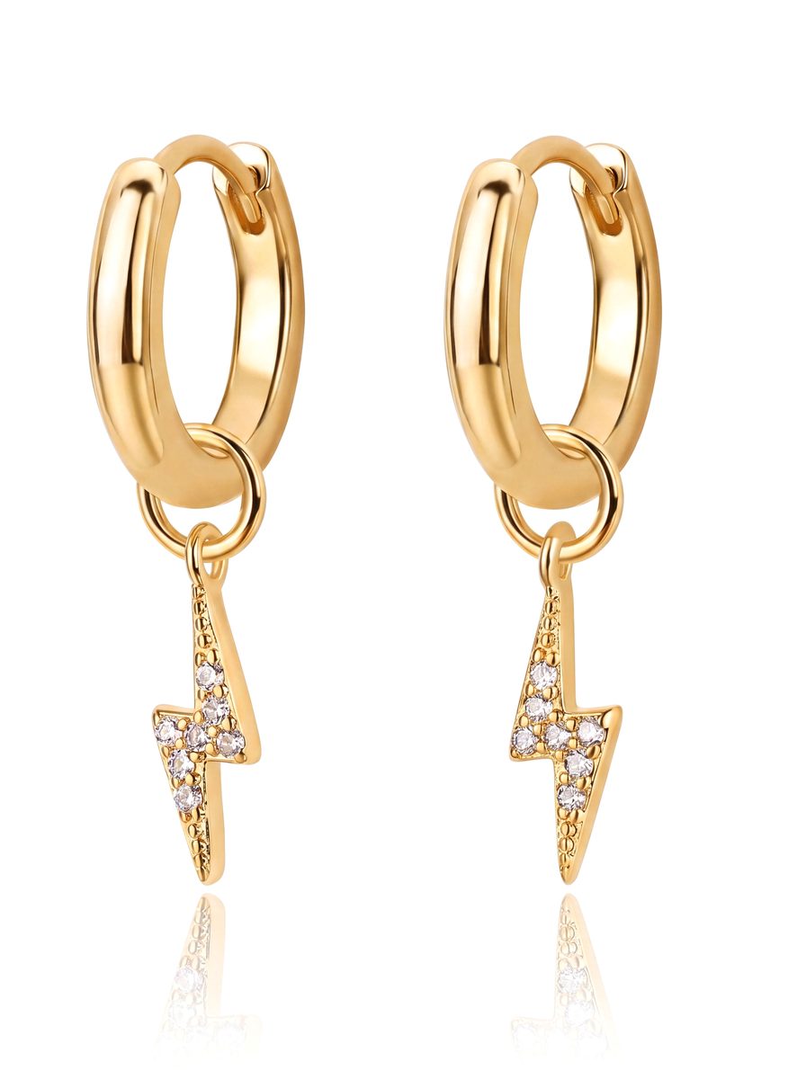 Trendy 14K Gold Huggie Earrings