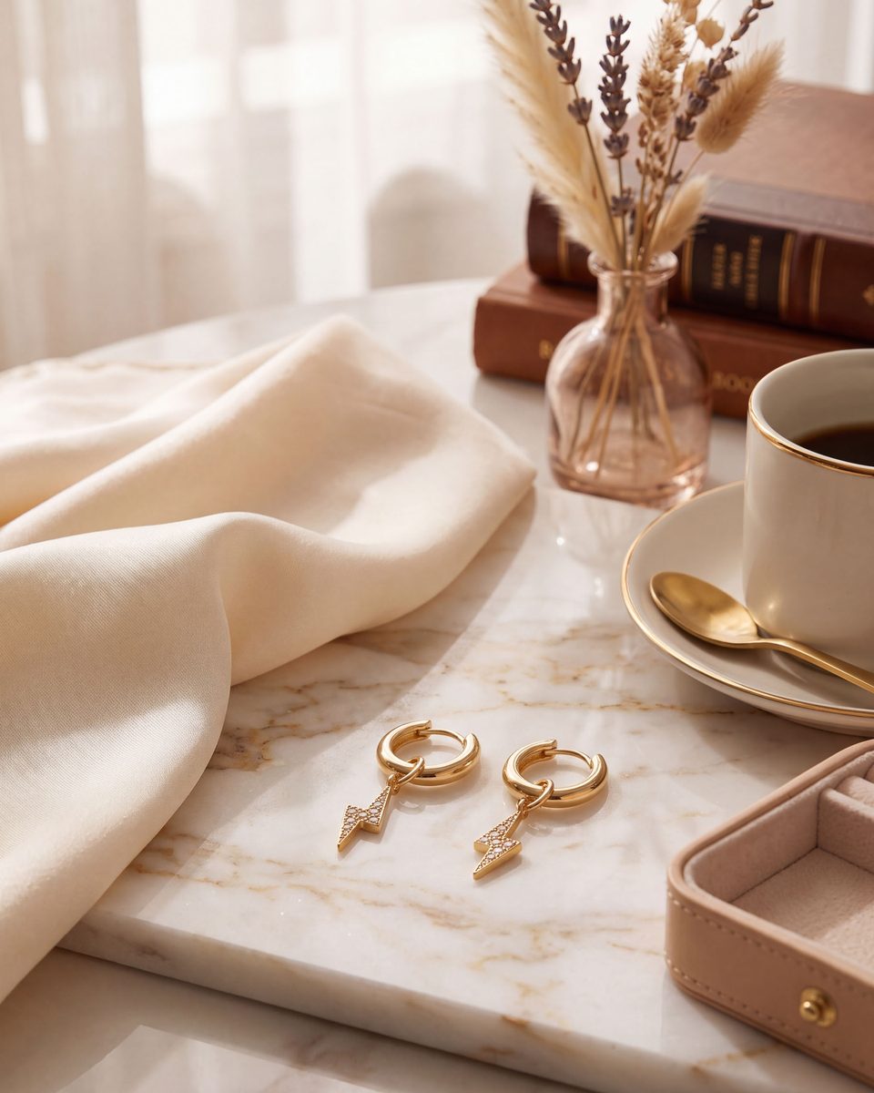 Trendy 14K Gold Huggie Earrings – photo 9