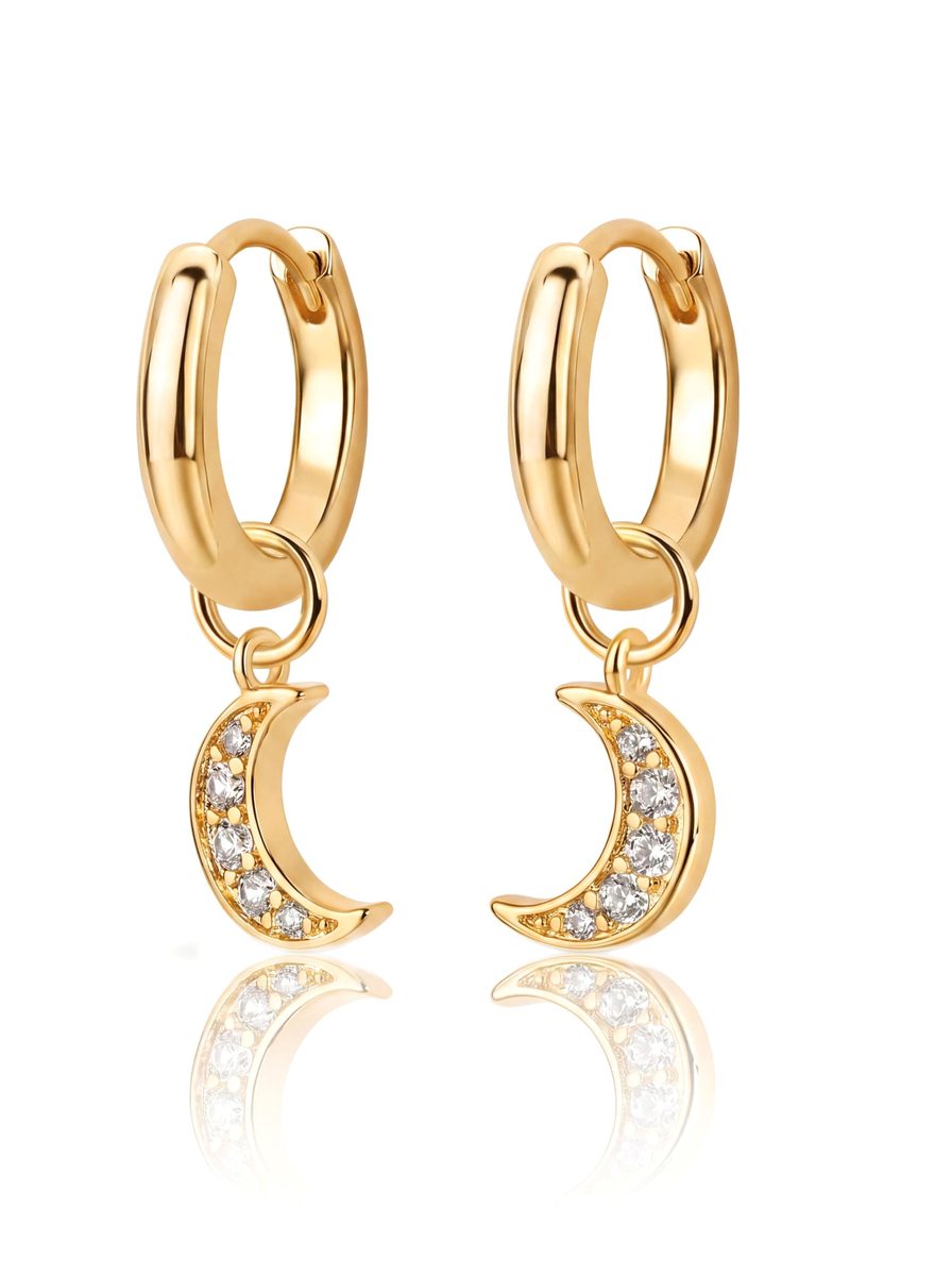 Trendy 14K Gold Huggie Earrings