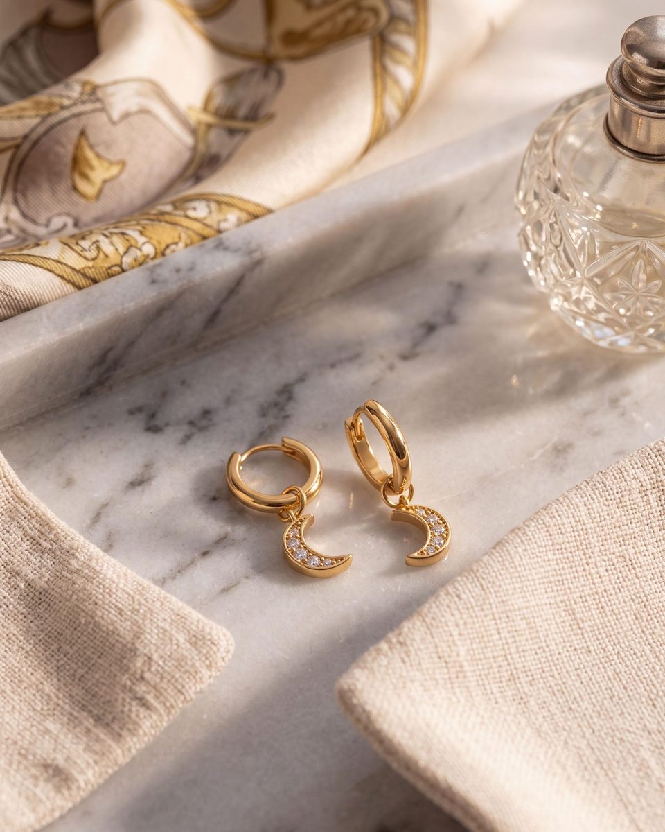Trendy 14K Gold Huggie Earrings – photo 5