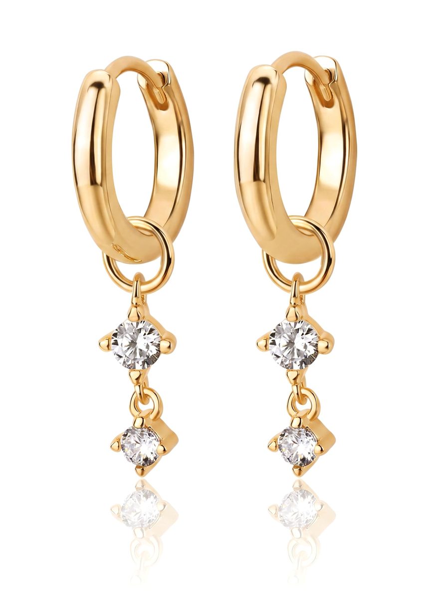 Trendy 14K Gold Huggie Earrings