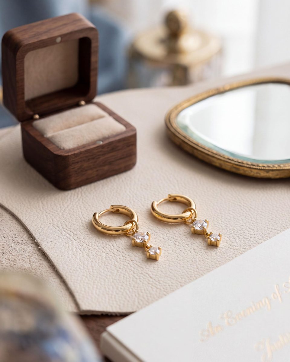 Trendy 14K Gold Huggie Earrings – photo 5