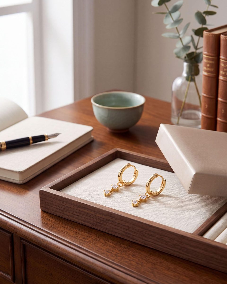Trendy 14K Gold Huggie Earrings – photo 6