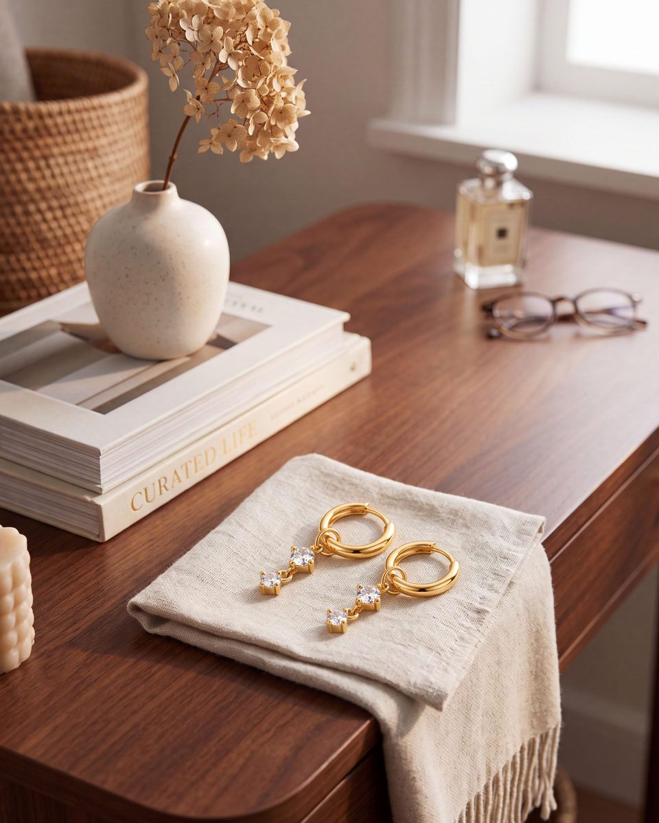 Trendy 14K Gold Huggie Earrings – photo 9