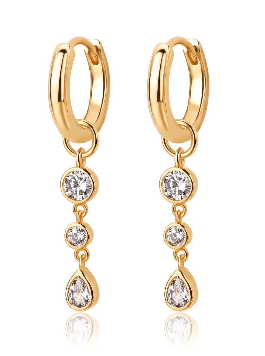 Trendy 14K Gold Huggie Earrings