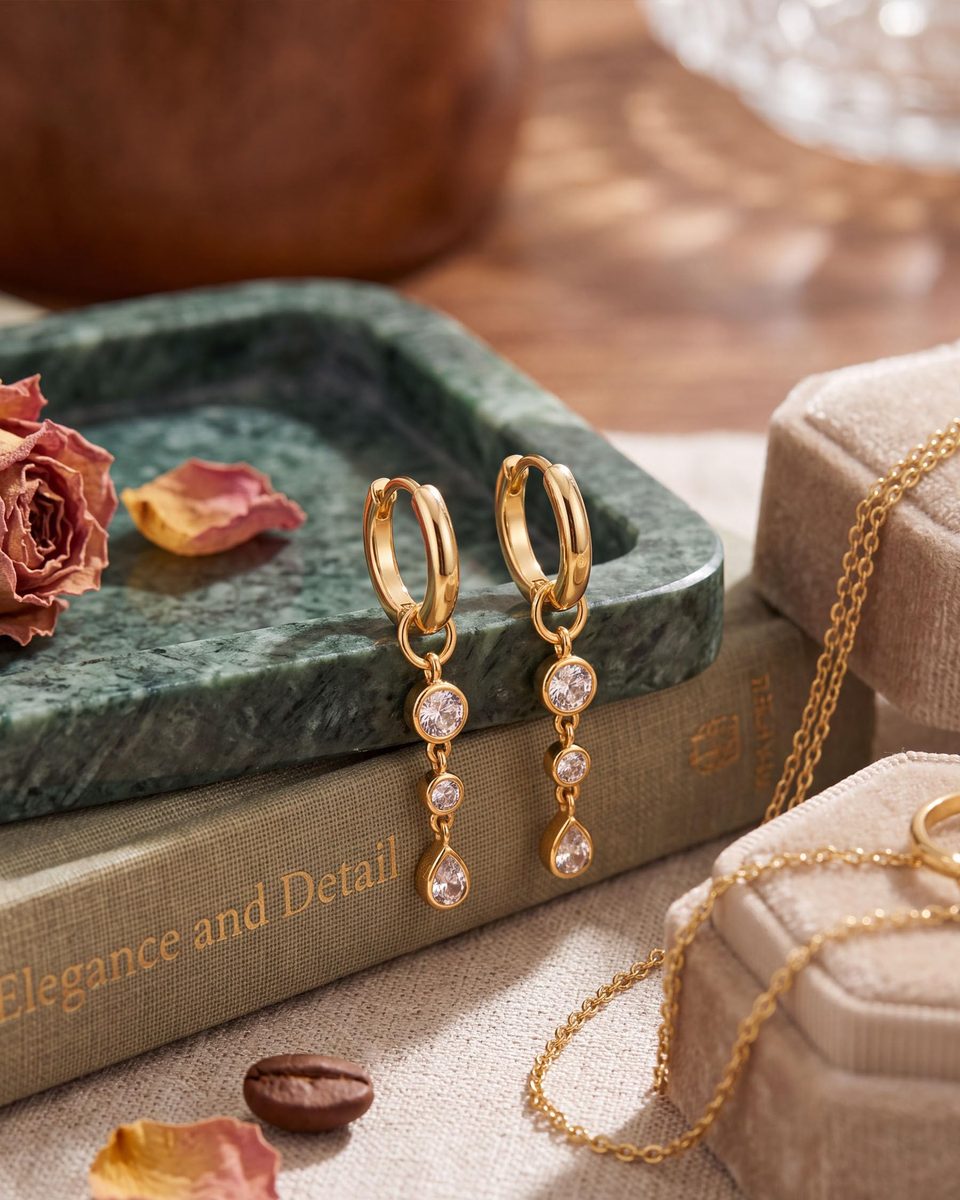 Trendy 14K Gold Huggie Earrings – photo 5
