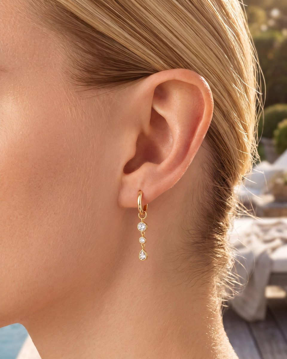 Trendy 14K Gold Huggie Earrings – photo 8